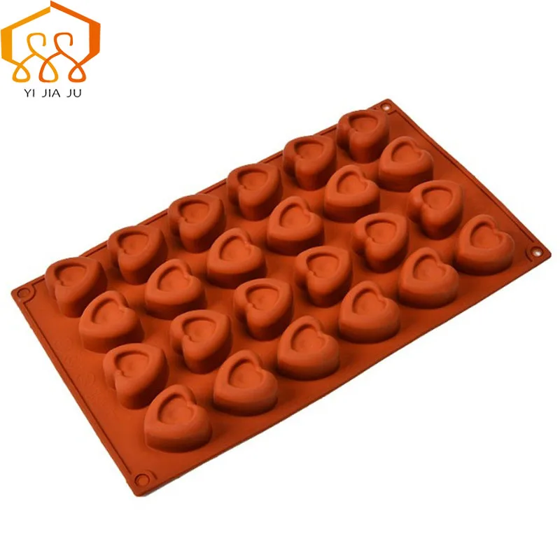 24 Georgia Creative heart-Shaped Chocolate Mold Silicone Cake Mold Ice Tray Multi-function Personality Kitchen Bakeware Tools