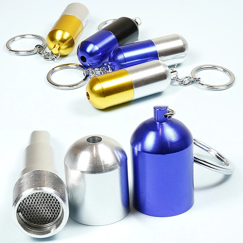 1 Pc Removable Metal Filter Retractable Pipes Keychain Smoking Pipe Herb Key Ring Tobacco Pipe Gifts Narguile Grinder Smoke