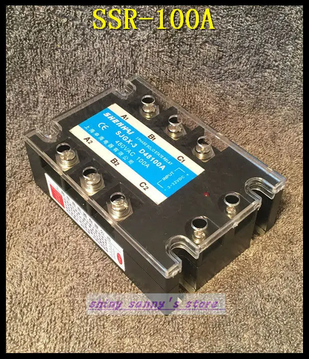 

1Pieces SSR-100A 100A 480VAC Three Phase 3 Phase DC AC Solid State Relay Brand New