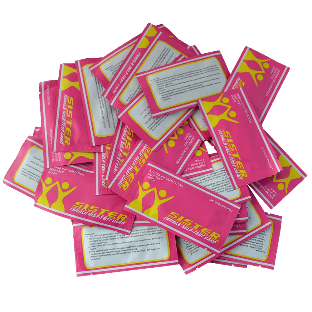 50 Pcs Feminine Hygiene Health Care Female Self Test Card Vaginal Urinary Tract Vaginosis Bacterial Thrush Self-test Strip Kit