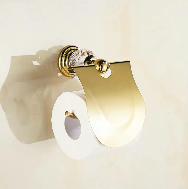 Gold brass Bathroom Accessories Bath Towel Shelf Towel Bar Paper Holder Cloth Hook