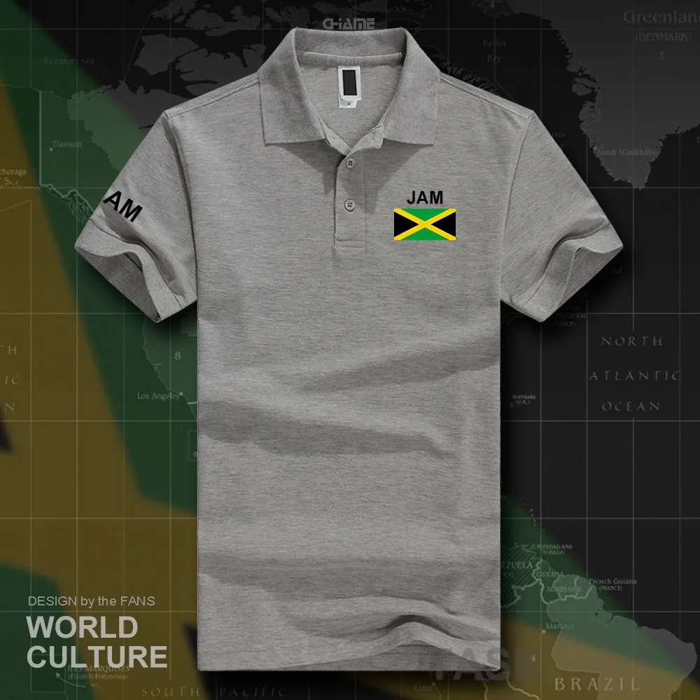 Jamaica polo shirts men short sleeve white brands printed for country 2017 cotton nation team flag new fashion JAM Jamaican image 4