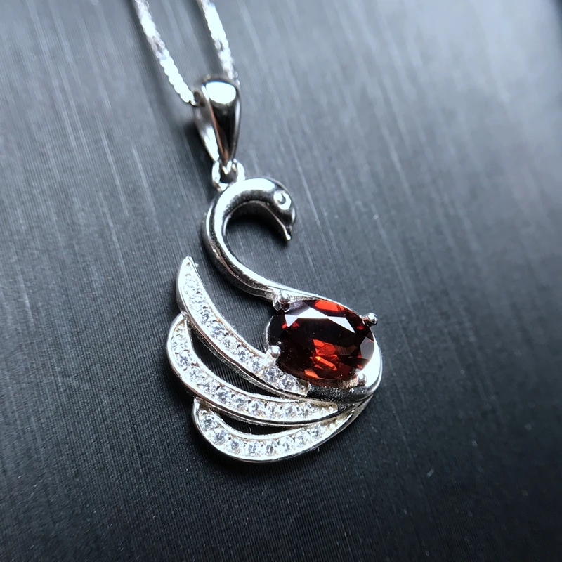 Special promotion of Natural Garnet Necklace 925 silver cartoon style ladies special