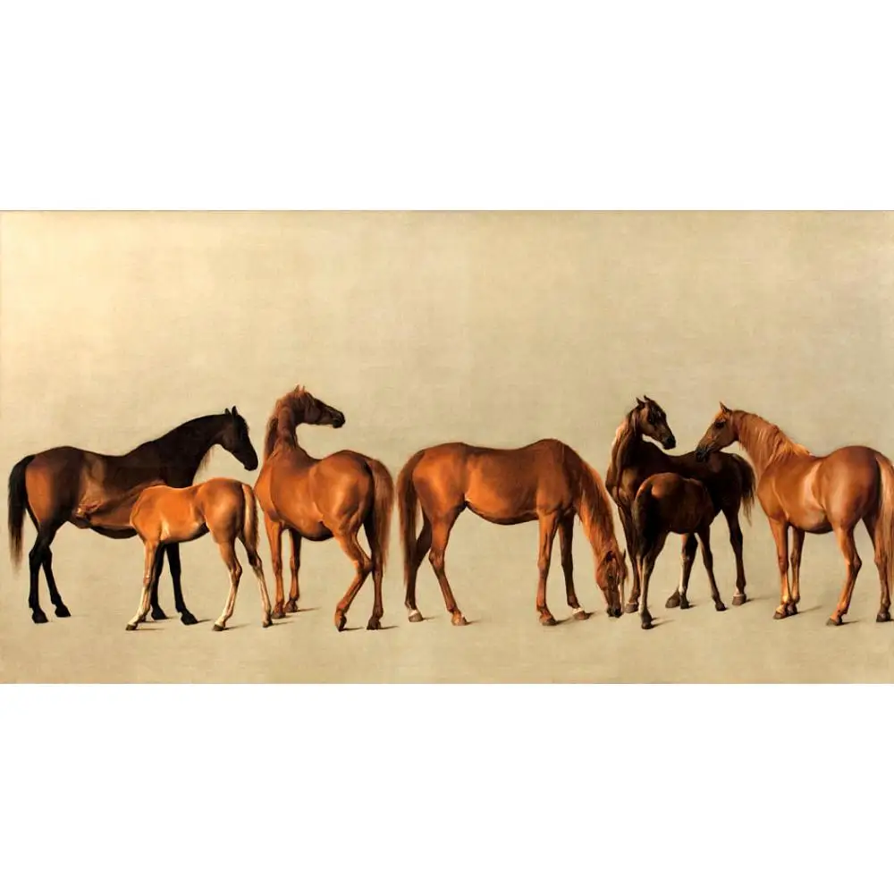 

Classical Horses Large Canvas Art for Living Room Mares and Foals by George Stubbs Famous Painting Hand Painted High Quality