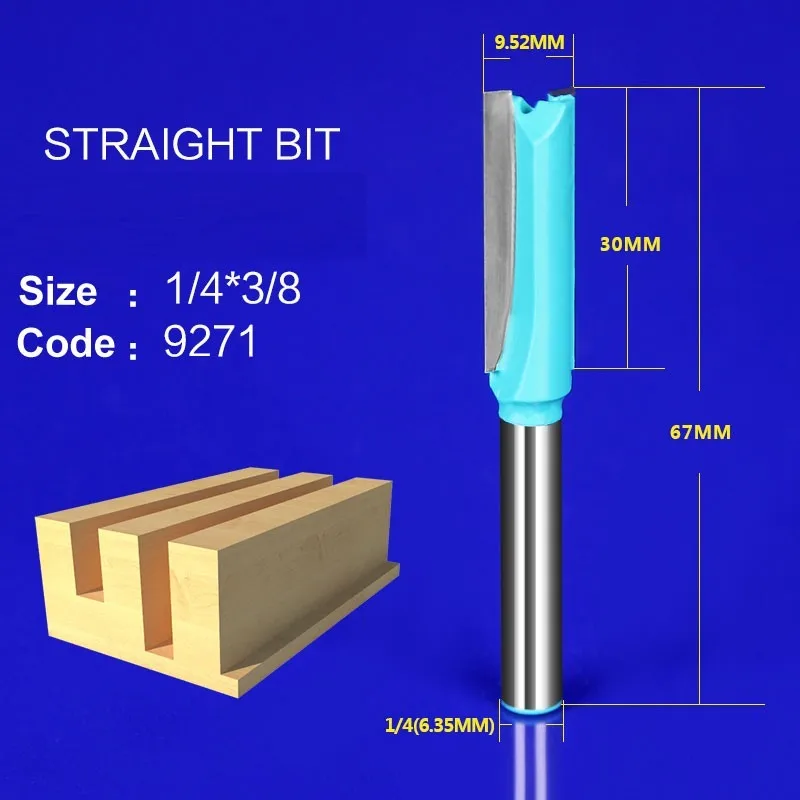 1pcs 1/4*3/8 straght Slotting cutter frazier milling cutter knife for wood tool fresa cnc router bit for wood fresa 9271