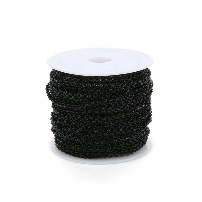 10 Yard 2/3mm Metall Eisen Rolo O Link Ketten Groß Kette Gold Farbe für Diy Armband Halsketten, die Entdeckungen Großhandel – Detail 7