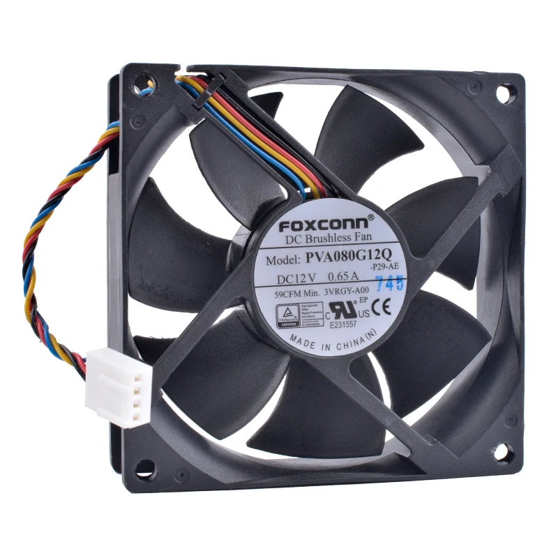 

COOLING REVOLUTION PVA080G12Q 8cm 80mm fan 8025 80x80x25mm 12V 0.65A 4Pin PWM Computer CPU High Air Volume Cooling Fan