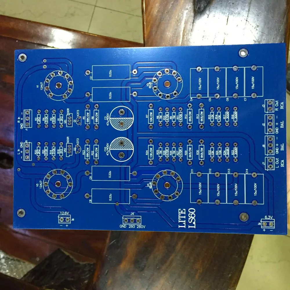 

Free shipping1pcs LS60 full balance of the former tube empty board PCB 12AU7*2 6922*2