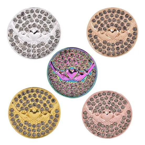 

1 pc sale luxy 33mm my coin discs with rhinestons and hands to protect heart