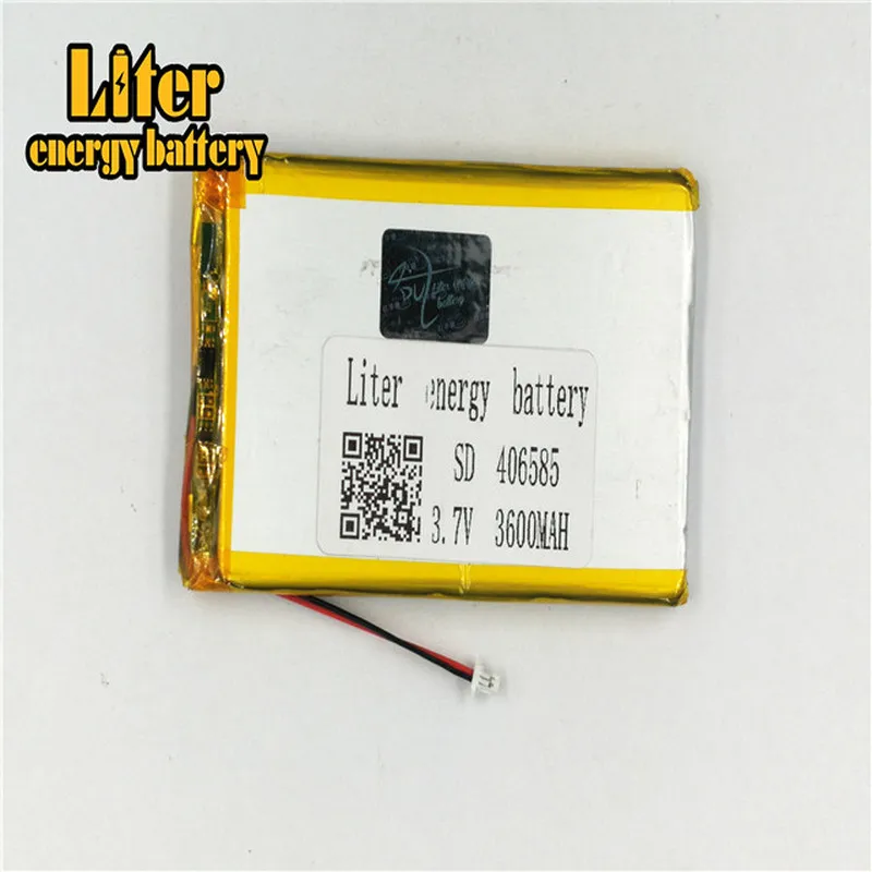 1.0MM 2pin connector 406585 3.7v 3600mah rechargeable lithium polymer Tablet PC e-books GPS PDA Digital Products