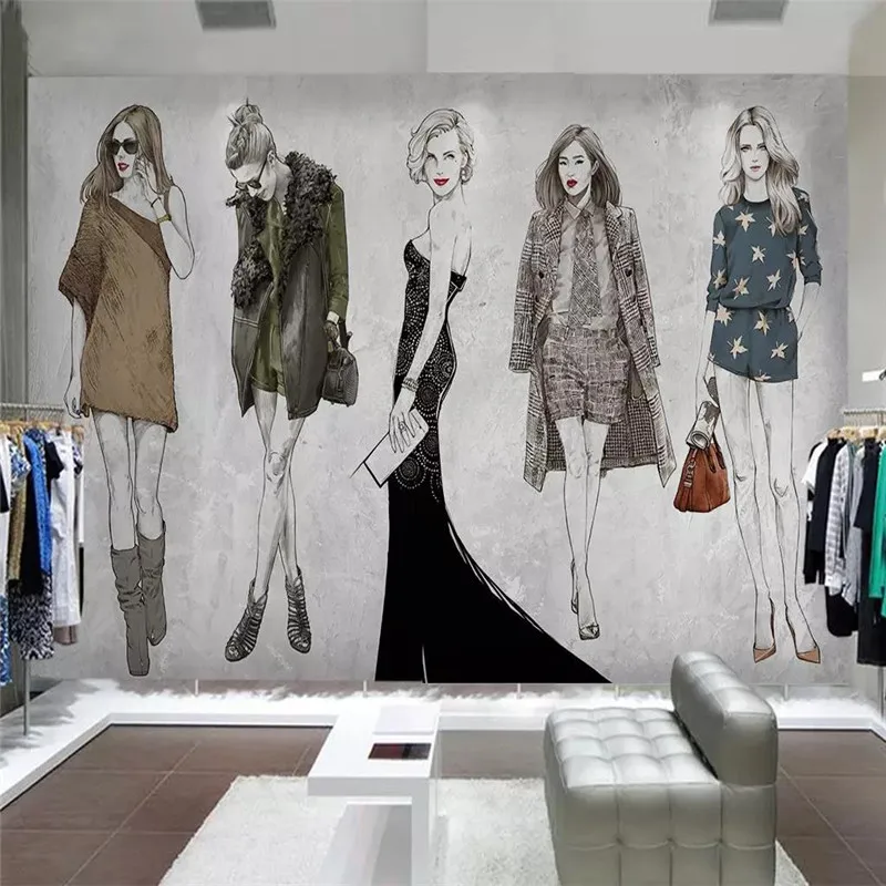 

Fashion beauty clothing store tooling background wall professional production mural photo wallpaper can be customized