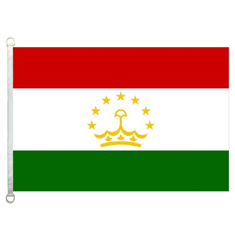 Tajikistan national  flag,90*150CM size, 120g/m2 knitted polyester fabric,with two D ring