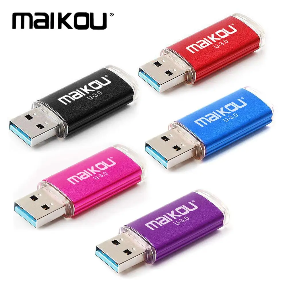 Maikou-Clé usb 3.0, support à mémoire de 128gb, lecteur flash, disque u mobile, couvercle transparent