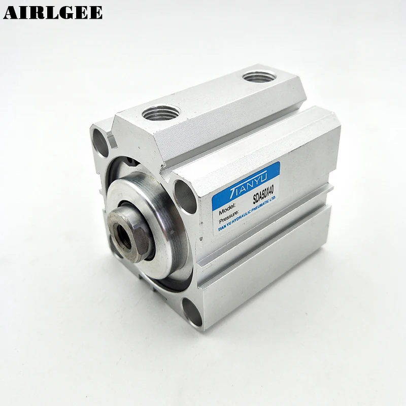 

Double Action Single Rod 50mm Bore 40mm Stroke SDA50x40 Thin Pneumatic Air Cylinder