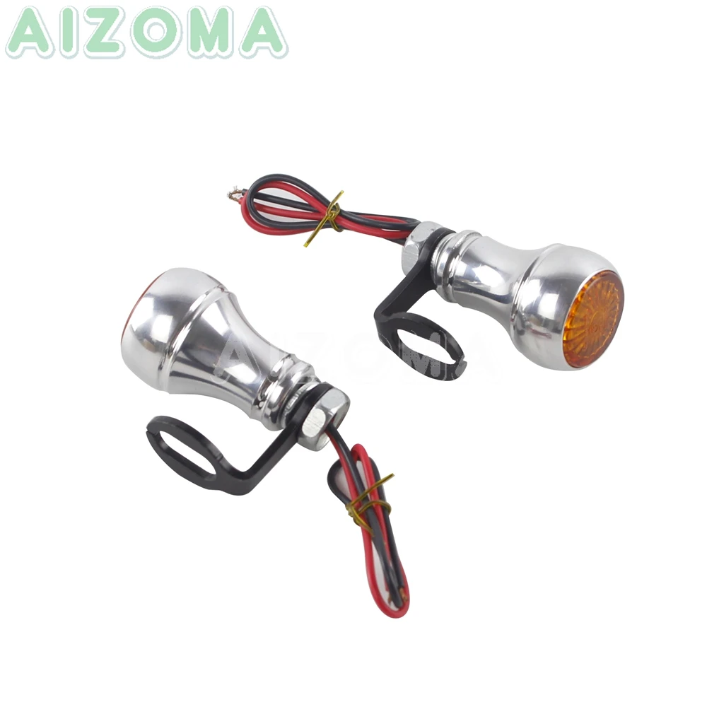 Motorcycle LED Indicators Amber Turn Signal Blinker Light Front Headlight for Harley Suzuki Honda Cafe Racer Custom Flasher Lamp