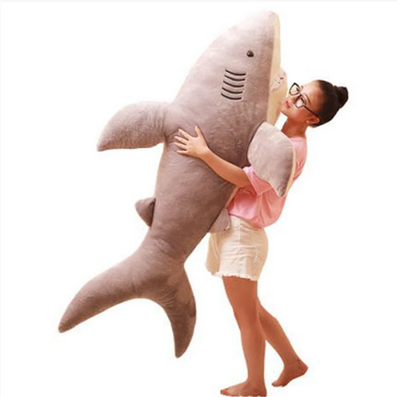 Dorimytrader JUMBO Soft Simulation Animal Shark Plush Toy StuffedKids Play Doll Pillow for Lover Children Gift 63inch 160cm