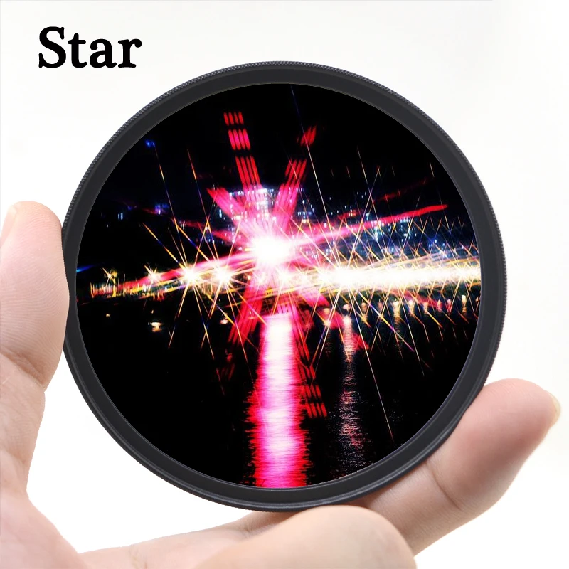 KnightX Star filtro de 6 líneas para Canon, Sony, Nikon, 500d, 200d, 400d, foto, d3300, d600, 2000d, accesorios 49, 52, 55, 58, 62, 67, 72, 77 mm