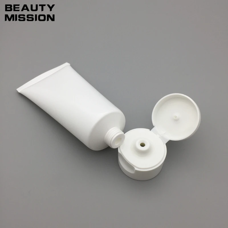 50pcs 50ml White plastic Soft tube Cosmetic Packaging 50ML Lotion Cream Plastic Bottle Skin Care Cream squeeze Containers Tube