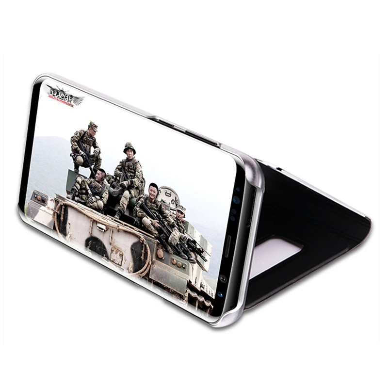 Smart APP Luxury Mirror View Flip Case For Samsung Galaxy S24 S23 S22 S21 S20 Ultra S10 S9 S8 Plus Note 20 10 9 Magnetic Cover
