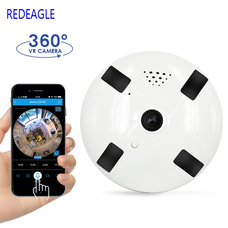 

1080P 3D VR WIFI умная камера Аудио 360 градусов VR панорамная камера 2 Мп рыбий глаз беспроводная камера TF слот для карты