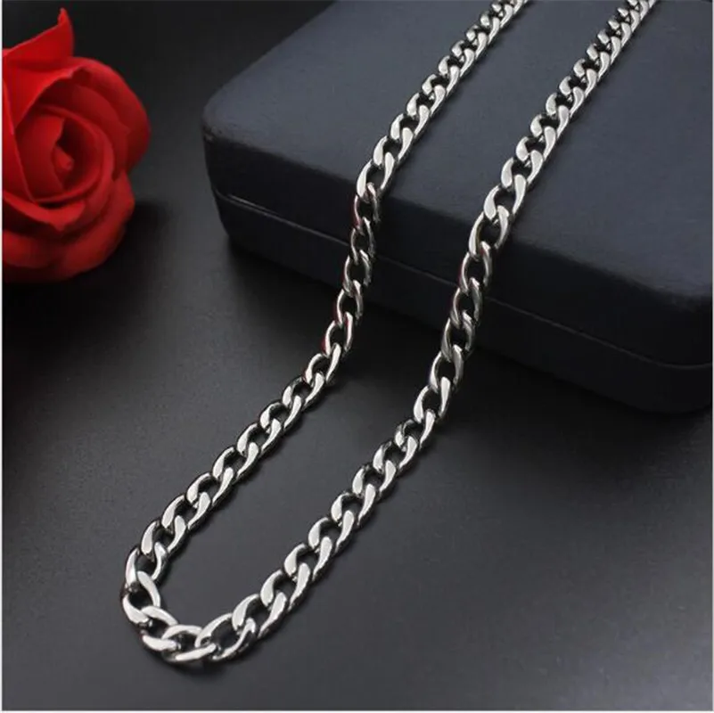 Wholesale Cheap 4MM Stainless Steel NK Figaro Chain Necklace Length 50CM/55CM/60CM/70CM Fashion Cool Party Jewelry For Men