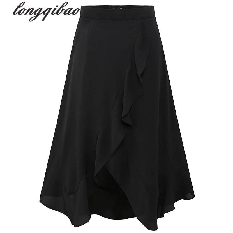 

Summer women new high waist Slim long skirt irregular open fork A font skirt TB7503