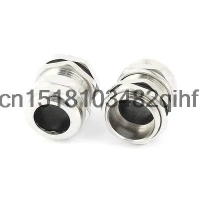 

2 Pcs M22 Silver Tone Metal 10-14mm Dia Waterproof Cable Glands Connectors