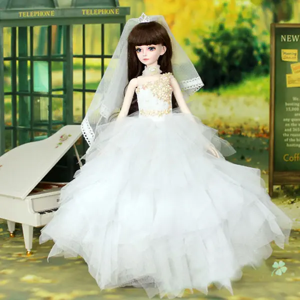 [Wamami] 400 # белое платье с блестками/свадебное платье для 1/4 MSD 1/3 SD AOD DZ BJD кукла