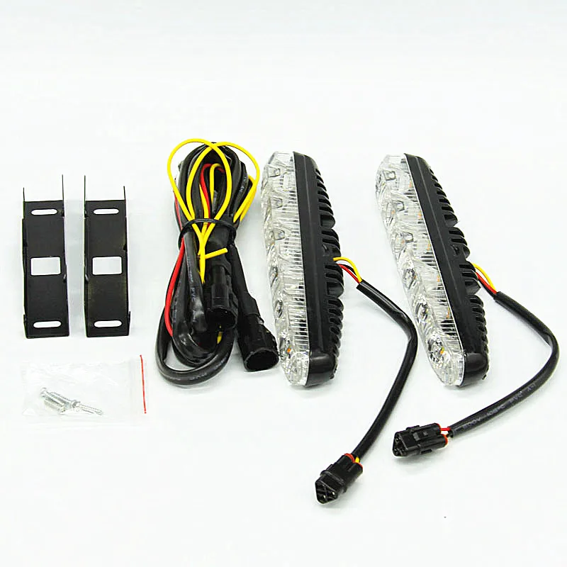 DHL fedex shipping 50 sets 18w car universal DRL daytime running light white flow amber turnning light