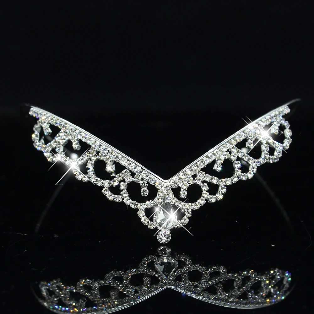 AINAMEISI Fashion Wedding Bridal Tiara Princess Crown Headband Water Drops Crystal Crown For Girls Hair Hoop Jewelry Party Gifts