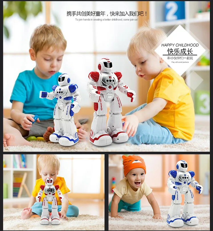 

2020 Remote Control Intelligent Robot Gesture Sensing Programming Charging Children Dancing Robot Fighting Defentor Boys