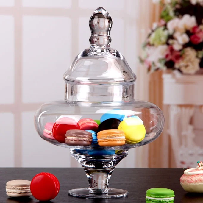 

1L Retro Design Glass Storage Jar Decorative Candy Jar Household Organizer Canister Glassware Ornament Art and Craft Accessories