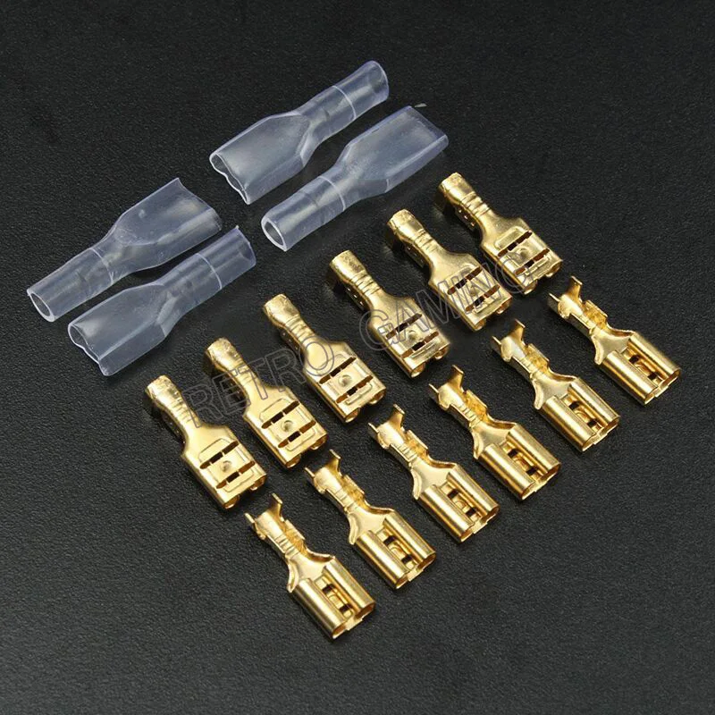 1000pcs 2.8mm/4.8mm Button Crimp Terminal Female Spade Connector & Insulating Sleeve AWG 110 / 187 Brand new