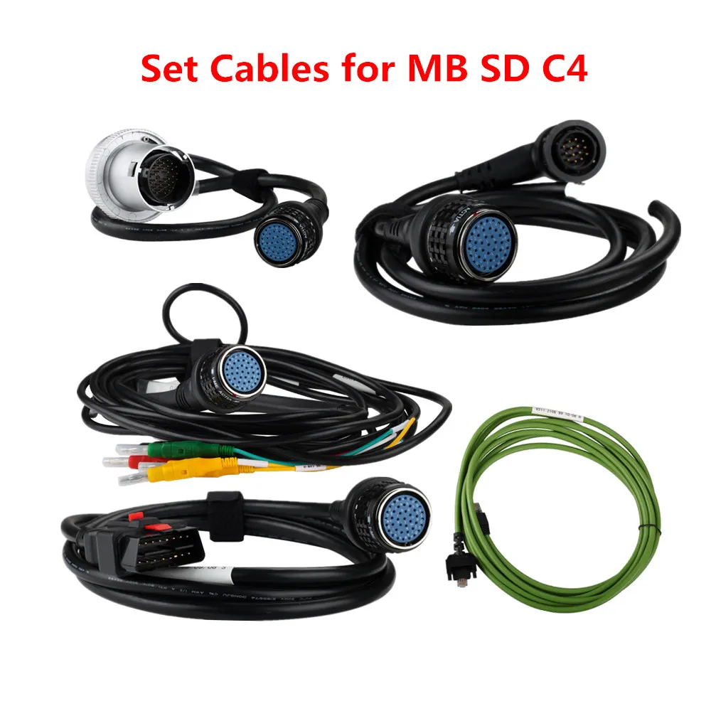 

Лучшая цена C4 набор кабелей только для MB Star C4 Star SD соединение 4 кабелей для C4 C5 DoiP диагностический инструмент