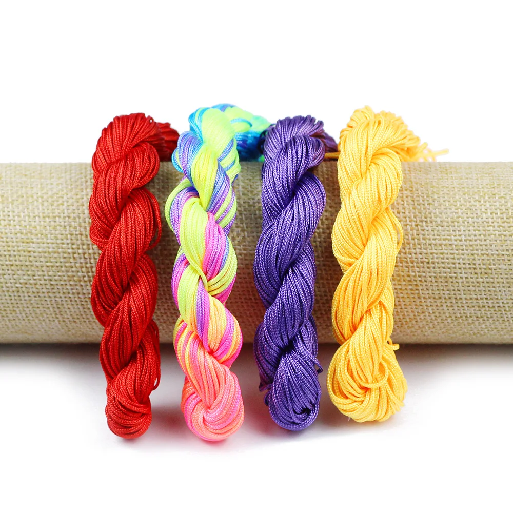 WLYeeS 25m 1Pcs Colorful Nylon Cord Thread Chinese Knot Macrame Rope Cords DIY Jewelry Bracelet Necklace Making Accessories