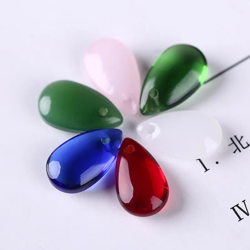 10pcs 14x8mm Tear Drop Lampwork Mermaid Beads Multi Color Crystal Droplet Glass Beads Pendant Handmade DIY Jewelry Making