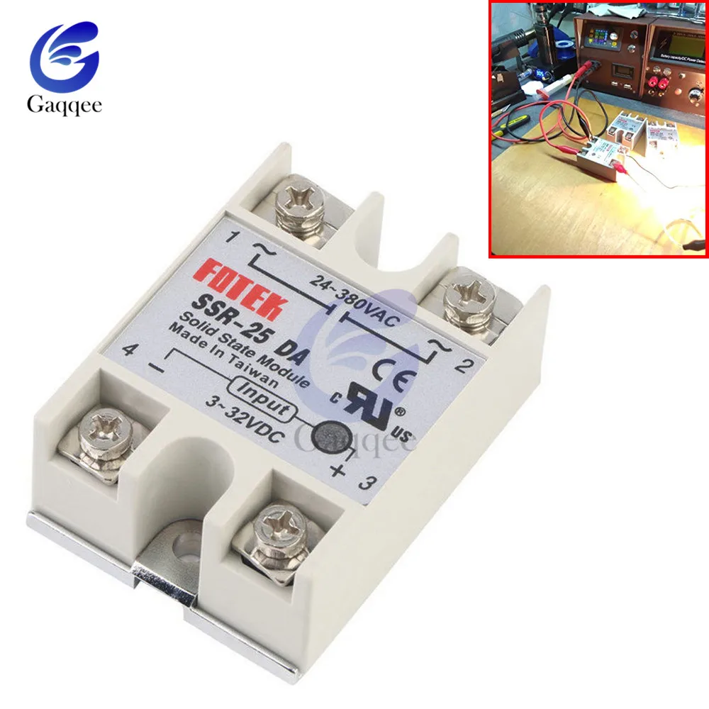 5PCS/Lot Solid State Module Solid State Relay Shield SSR-25DA 25A 3-32V DC to 24-380V AC SSR-25 Power Supply Relay Module Board