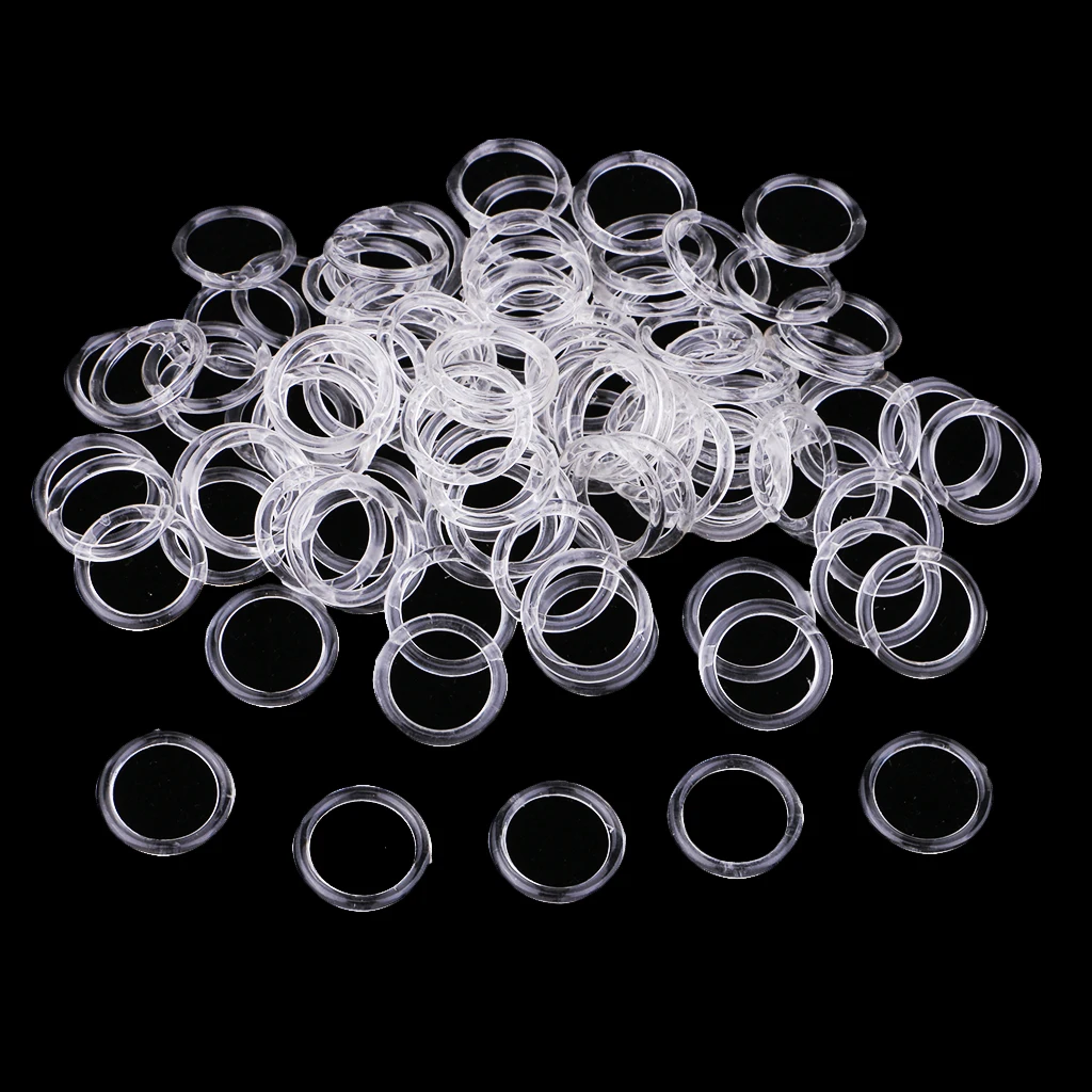 100Pcs 12mm Round Bra Strap Adjuster Slider O Ring Lingerie Supplies Clear & Black & White