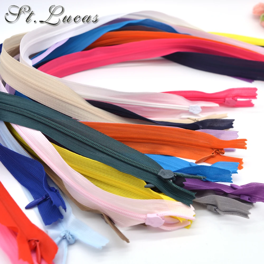 Wholesale 50pcs/lot 40cm  3# Nylon colorful Zippers For DIY Invisible Zipper  Back cushion Skirt For Home Use Sewing accessories