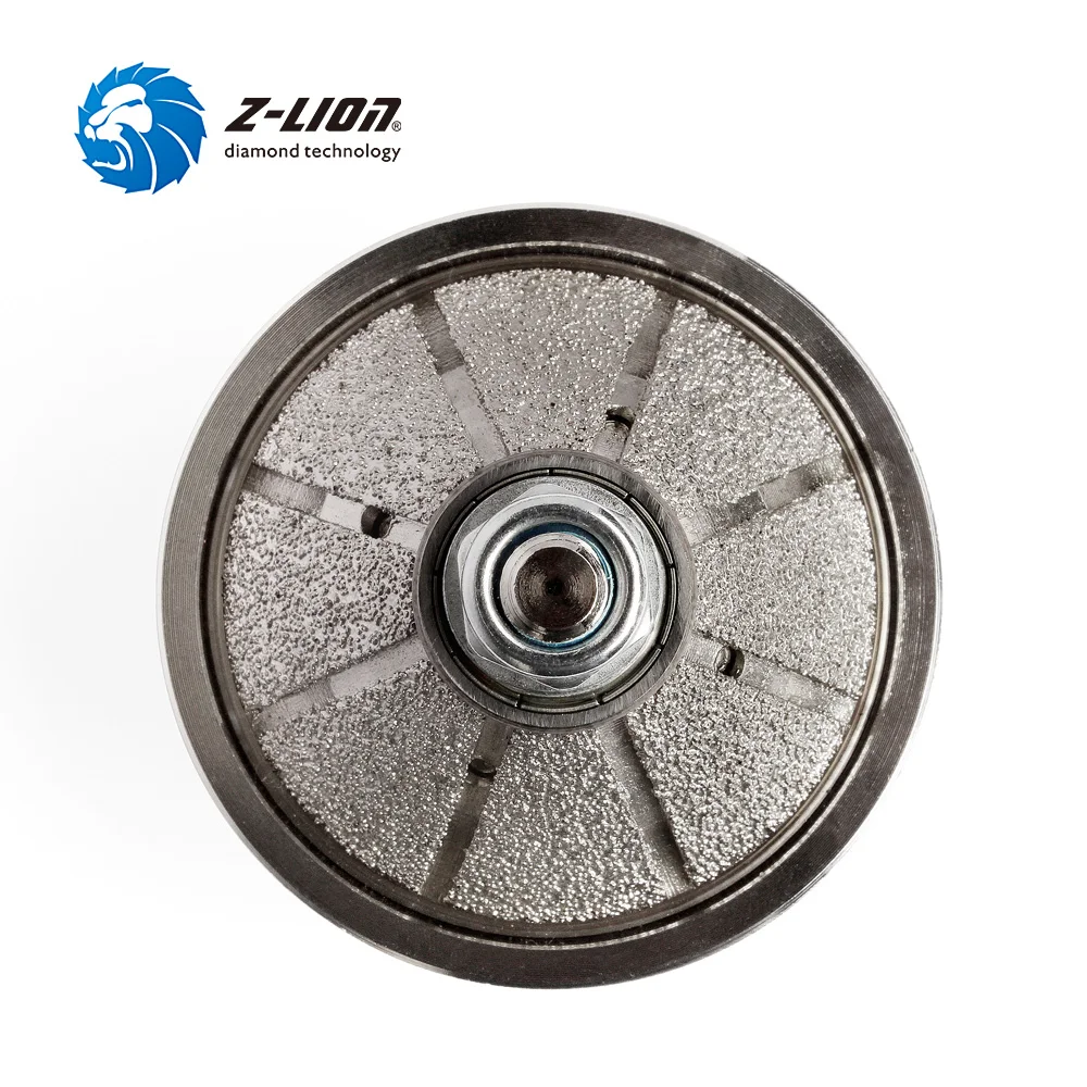 Z-LION E Type Bevel Shape 65*20mm Diamond vacuum Brazed Profile Wheel Hand Shaping Wheel For Granite Marble Stone Edge Grinding