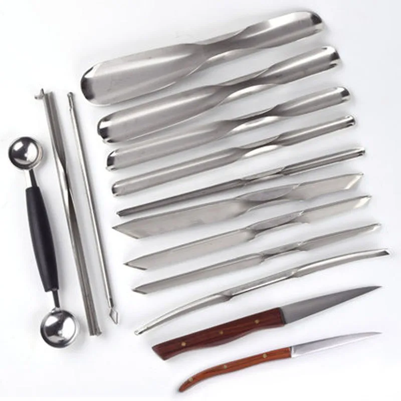 13pcs/set Stainless steel 4Cr13 carving knife chef cooker special engraving tool set Food Vegetable & Fruit knives