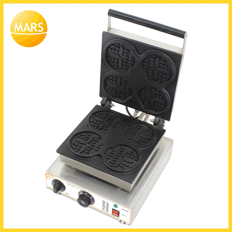 Mars-máquina de gofres antiadherente para uso comercial, horno eléctrico de Bélgica, para hacer pan y muffin