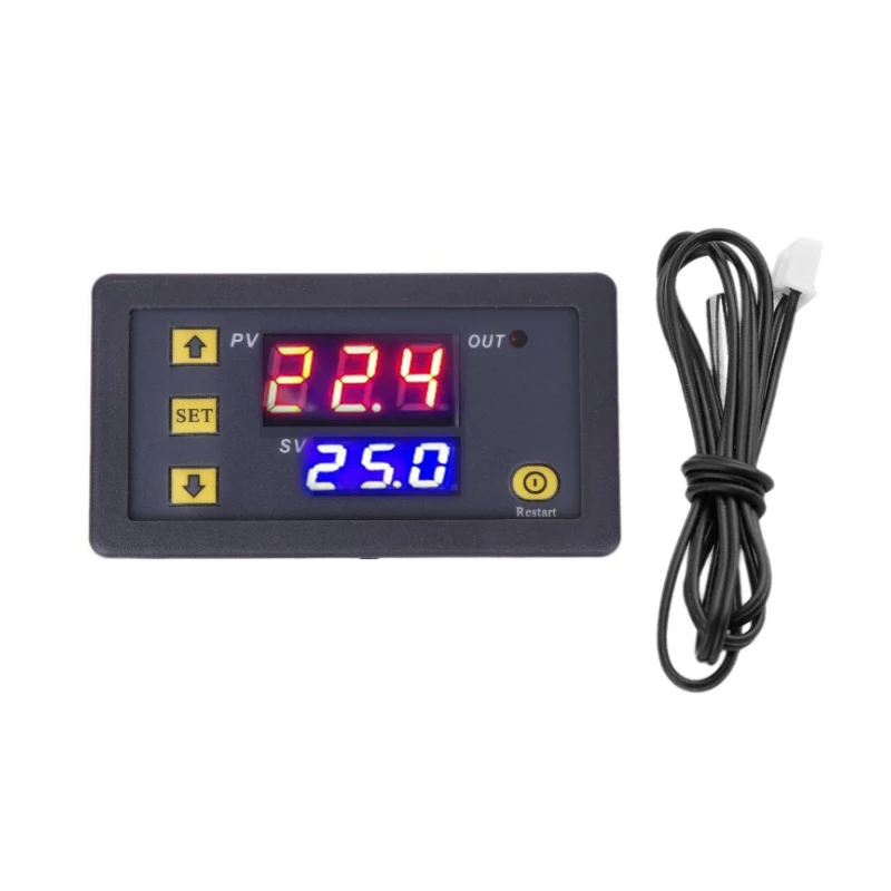 W3230 Digital Temperature Controller LED Display Thermostat Heating/Cooling Control Instrument Accuracy DC 12V 24V AC 110V-220V