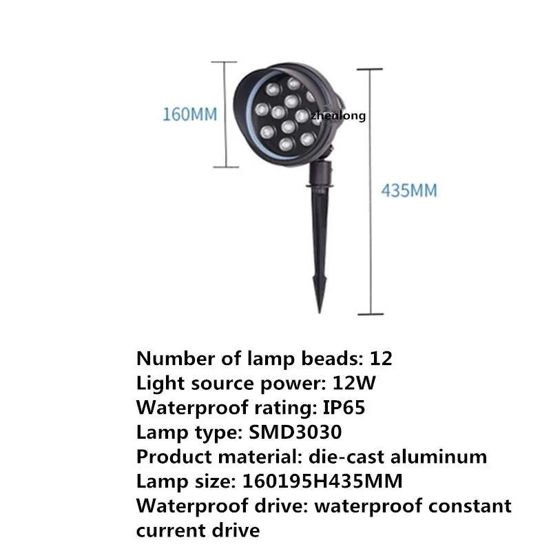 Tree LED Waterproof Plug-in Lamp Garden Lighting Lawn Lamp Landscape Waterproof Spotlights 9W 12W Ground Light Patio Landscape