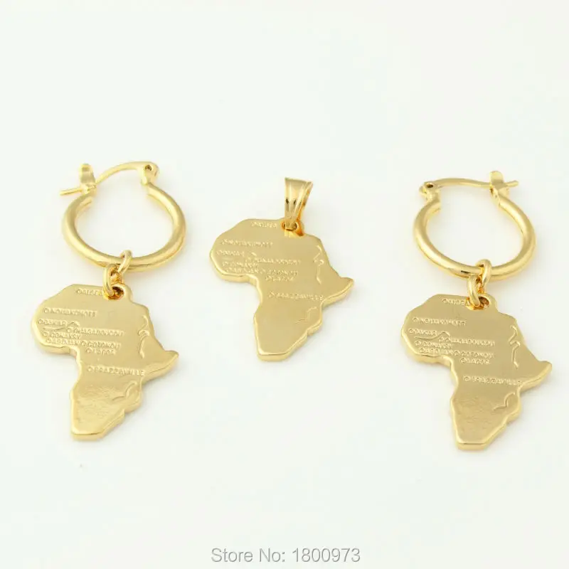 Adixyn African map jewelry sets  Gold Color jewelry sets for African / Ethiopian/Kenya/ Nigeria for  women girl gifts