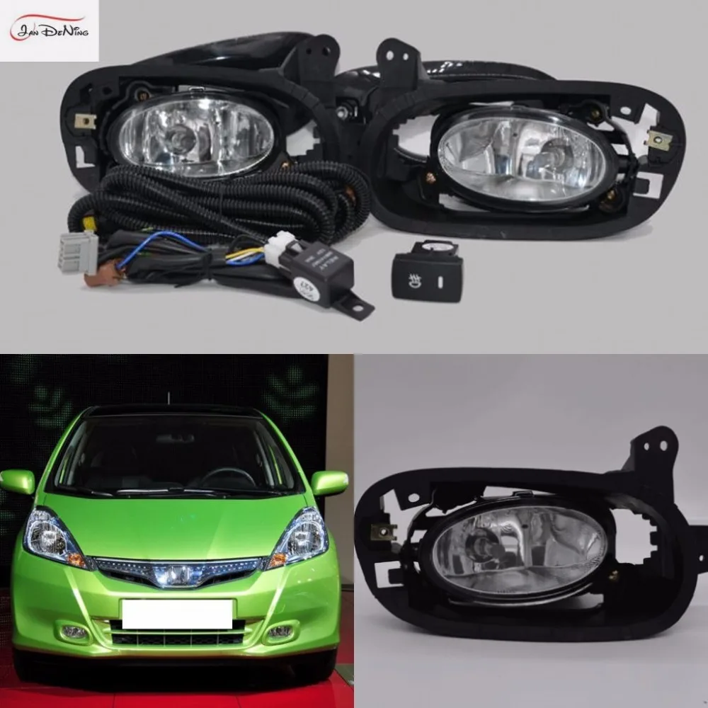 JanDeNing Car Fog Lights for Honda JAZZ /FIT Hatchback 2011 ~ 2012  Clear  Front Fog Lights Bumper Lamps Kit