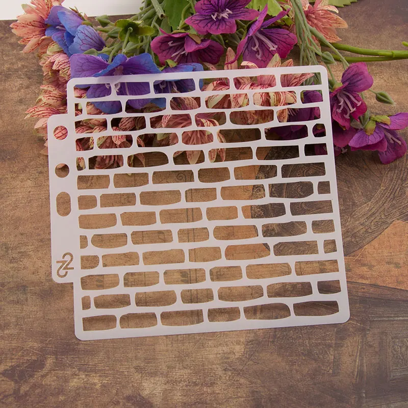 13cm New Brick Wall DIY Layering Stencils Wall Painting Scrapbook Coloring Embossing Album Decorative Card Template