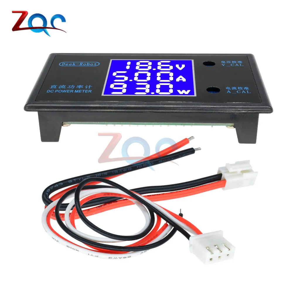 DC 0-50V 5A 250W LCD Digital Voltmeter Ammeter Wattmeter Voltage Current Power Meter Volt Detector Tester Monitor 12V 24V 36V