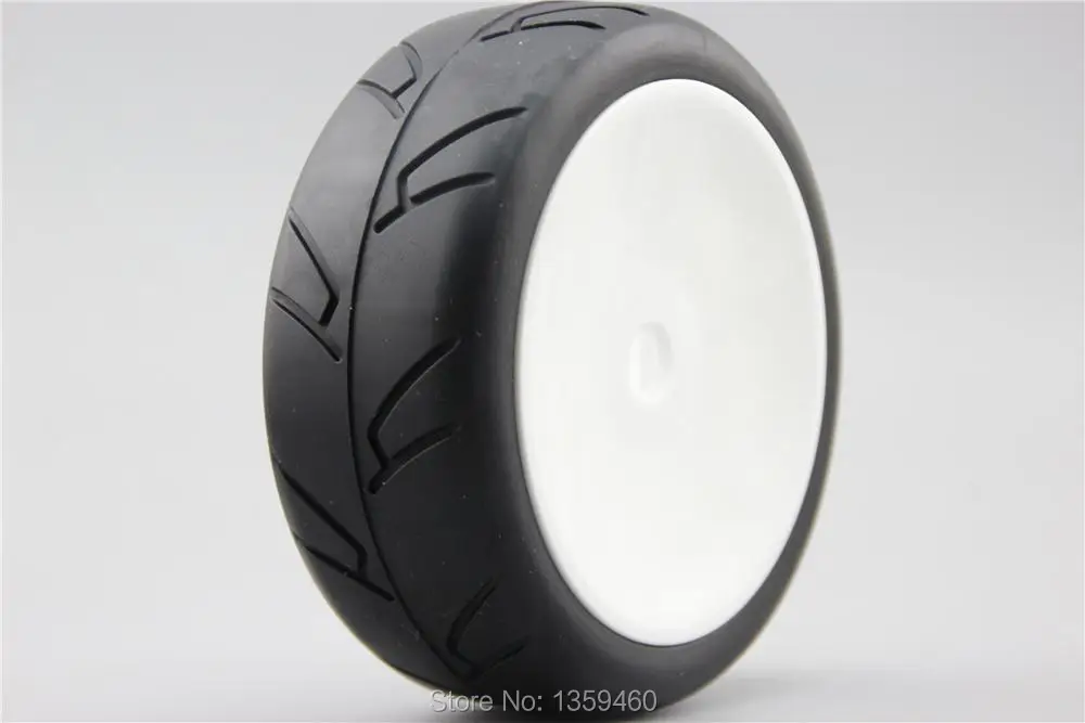 4pcs 1/8 Buggy Tire(Ninjia) On Road Tyre 15% Reinforced Nylon Wheel (White)fits for 1/8 Buggy GT XO-1 1/8 Tire 22007+26002