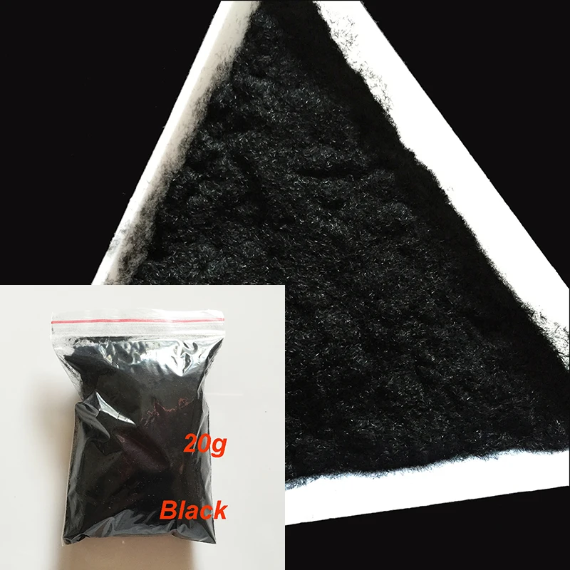 20g/bag 3D Candy Manicure Velvet Powder Black Nail Decoration Fuzzy Flocking Nylon Powder For Nail Glitter Art Tips 2413